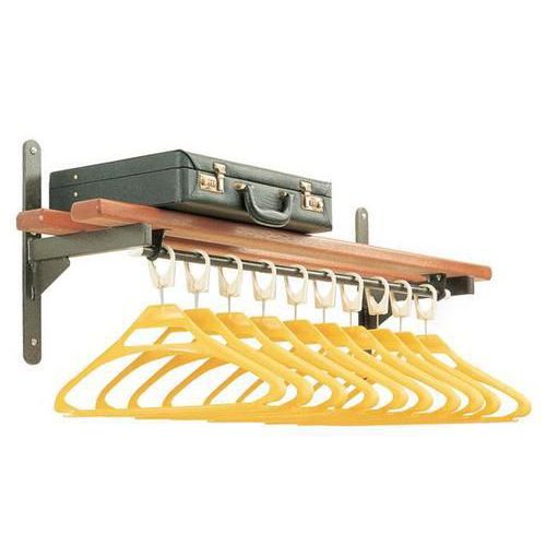 Garment Rail with Slatted Shelf & Under Rail Garment Rail with Slatted Shelf & Under Rail