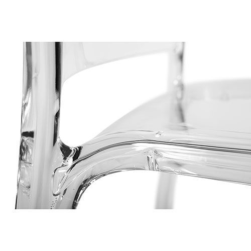 Clarity Ghost Chairs with indestructible polycarbonate design.