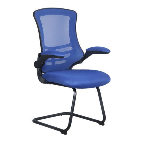 Luna Cantilever Mesh Visitor Chair Folding Arms Manutan Uk