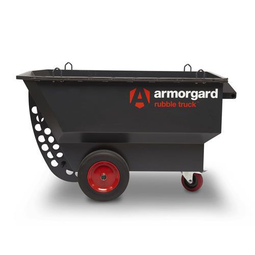 Side view of Armorgard rubble truck with strong wheels. Side view of Armorgard rubble truck with strong wheels.