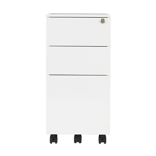 White 3 Drawer Steel Pedestal White 3 Drawer Steel Pedestal