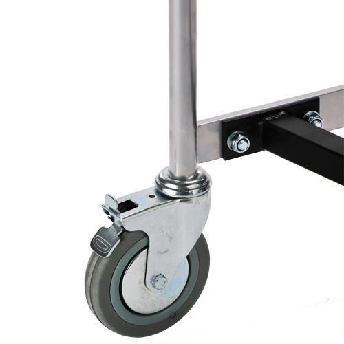 Close up Z-frame heavy duty garment rail's wheel Close up Z-frame heavy duty garment rail's wheel