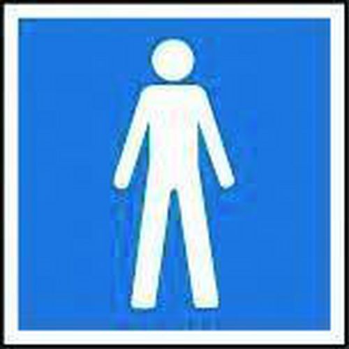 Male Toilet Sign - Blue & White Male Toilet Sign - Blue & White