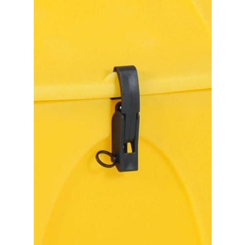 Strong, lockable clasp for securing contents.