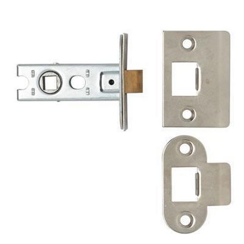 Bolt Through Tubular Latch - 63mm Case - 44mm Backset - Nickel Plated
