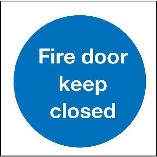 Fire Door Keep Closed Sign -Aluminium/Plastic/Vinyl -Text Safety Signs