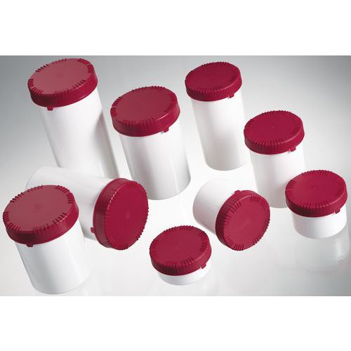 Plastic Screw Cap Jars Pack of 10 Storage Containers Manutan