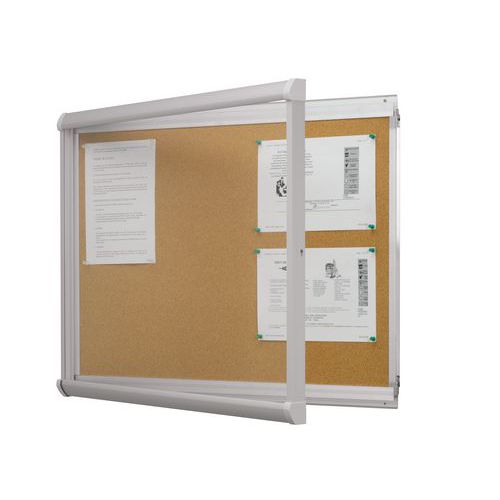 Stylish outdoor enclosed cork bulletin board Manutan UK