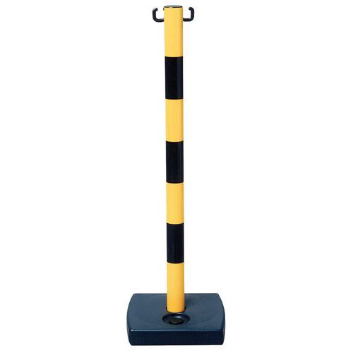 post on yellow/black base