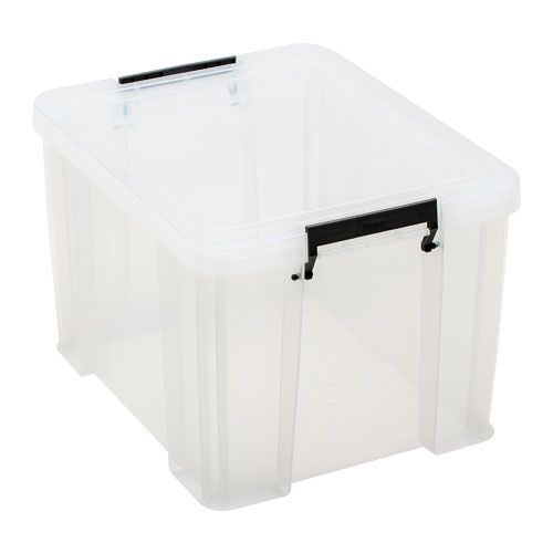 Manutan 36L Box Clear with Grey Handles Manutan 36L Box Clear with Grey Handles