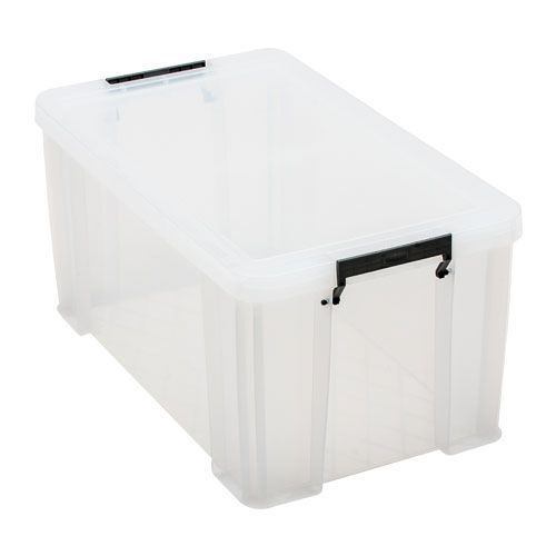 Manutan 51L Box Clear with Grey Handles Manutan 51L Box Clear with Grey Handles
