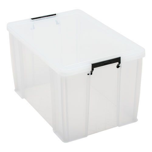 Manutan 85L Box Clear with Grey Handles Manutan 85L Box Clear with Grey Handles