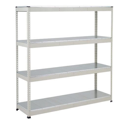 Rapid 1 Heavy Duty Shelving (1980h x 1220w) Grey - 4 Galvanized Shelves Rapid 1 Heavy Duty Shelving (1980h x 1220w) Grey - 4 Galvanized Shelves