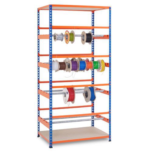 Rapid 2 Full Height Reel Racks (1980h x 915w) In Blue & Orange Rapid 2 Full Height Reel Racks (1980h x 915w) In Blue & Orange