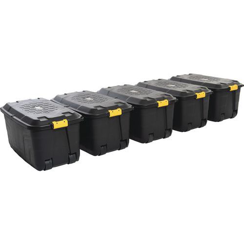Strata Storage Box with Wheels 145L Pack of 5 Manutan UK