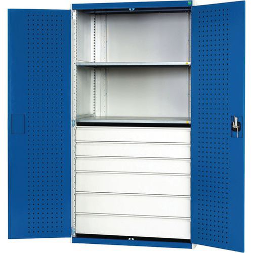 Bott Cubio Metal Multi Shelf/Drawer Tool Storage Cupboard. WxD 1050x650mm Bott Cubio Metal Multi Shelf/Drawer Tool Storage Cupboard. WxD 1050x650mm
