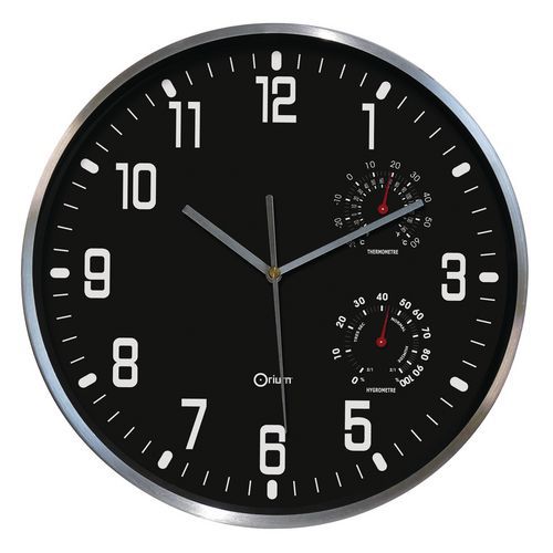 Wall clock with thermometer and hygrometer Wall clock with thermometer and hygrometer