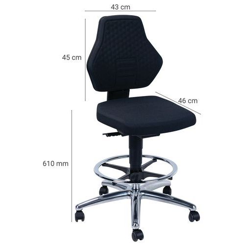 Supertec high chair with self-locking castors - Manutan Expert ...