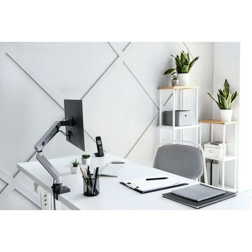 Manutan Screen SELECT PLUS monitor stand with arm for one screen with table fixing ...