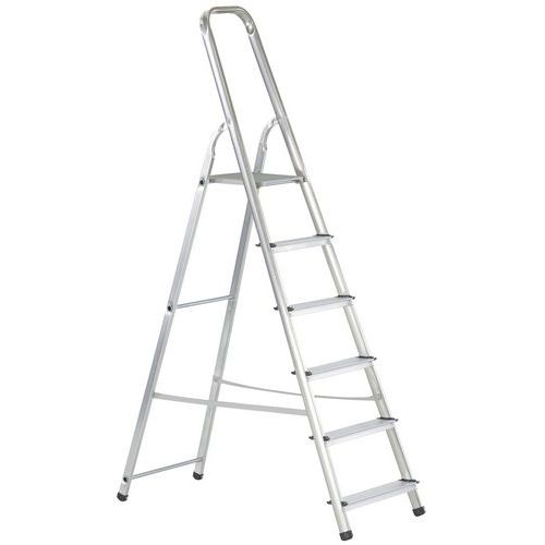 Aluminium Platform Step Ladders Light Duty 3 to 8 Steps Manutan UK