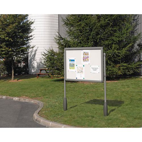 Antares outdoor bulletin board on uprights Manutan UK