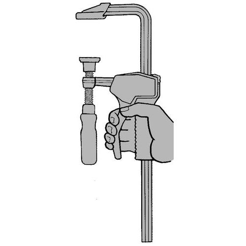 serrage « une main » réalisable côté rail et côté poignée boisétape 1