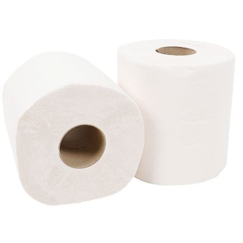 Two-ply wadding roll - 450 sheets - White - Manutan Expert Two-ply wadding roll - 450 sheets - White - Manutan Expert