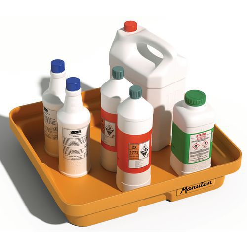 Square laboratory spill tray, 5 and 10 L Manutan Manutan.co.uk