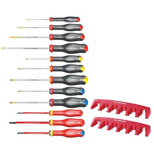Set of 12 Prot2 screwdrivers with rack - Manutan.co.uk