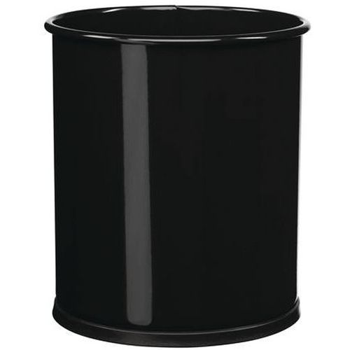 Black metal waste paper bin 8 l, 15 l or 30 l Manutan UK