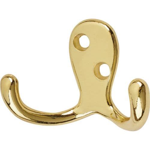 Diecast Double Coat Hook - Metallic Plated Pack of 10