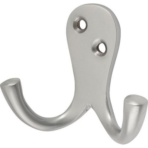 Double Coat Hook, Satin Chrome, Lockers