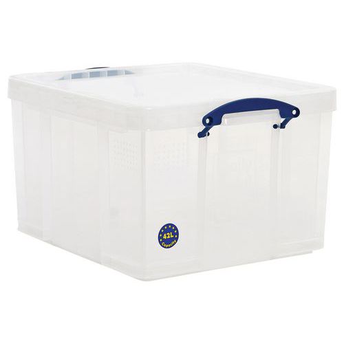 42 L Clear Really Useful Storage Box - Pack of 2 - Storage Solution 42 L Clear Really Useful Storage Box - Pack of 2 - Storage Solution