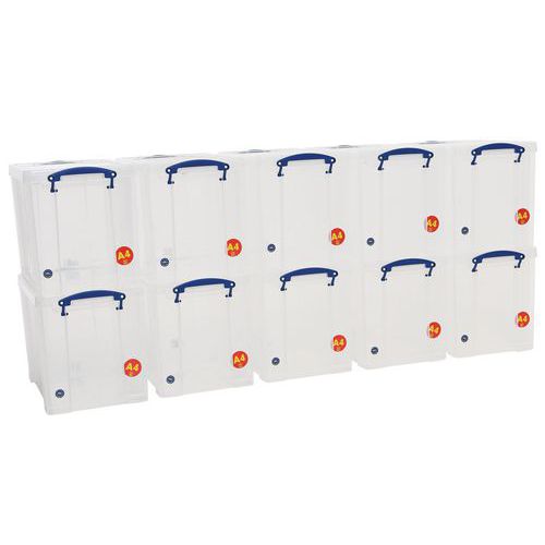 19 L Clear Really Useful Box Pack of 10 19 L Clear Really Useful Box Pack of 10