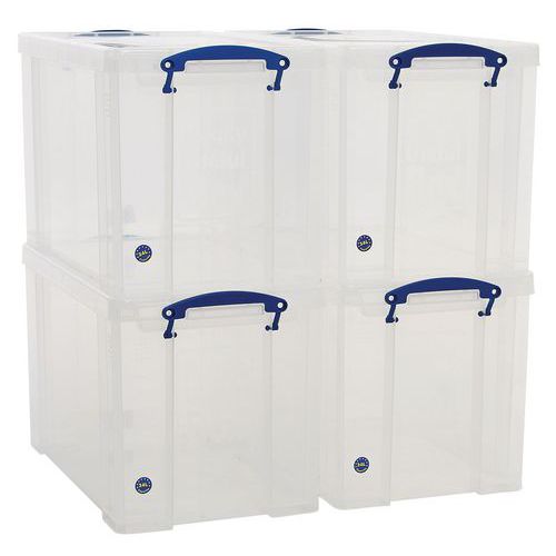 24 L Clear Really Useful Box Pack of 4 24 L Clear Really Useful Box Pack of 4