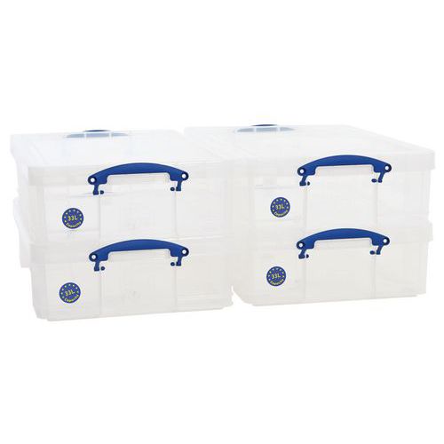 33 L Clear Really Useful Box Pack of 4 33 L Clear Really Useful Box Pack of 4