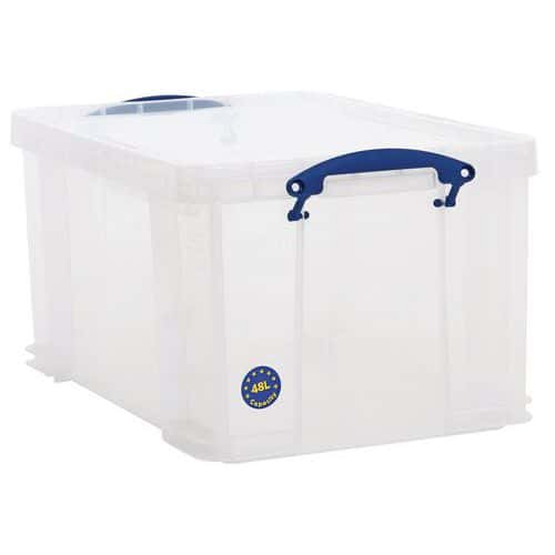 Really Useful Boxes 48L Clear or Blue: Free Delivery | Manutan UK