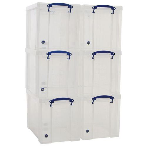 24 L Clear Really Useful Box Pack of 6 24 L Clear Really Useful Box Pack of 6
