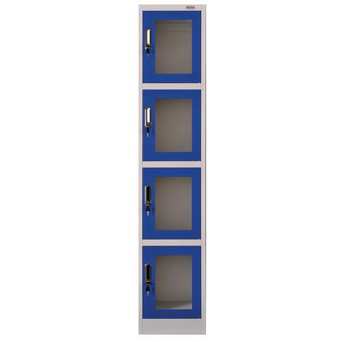 Locker with 4 compartments and clear doors - Manutan Locker with 4 compartments and clear doors - Manutan