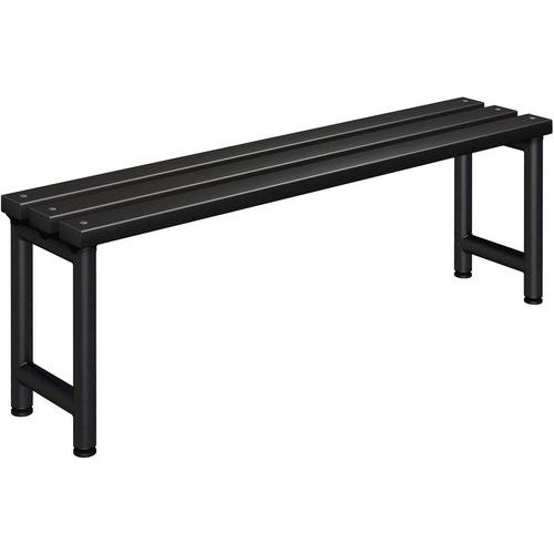 Junior School Polymer Cloakroom Bench - 1-Sided - Black Slats