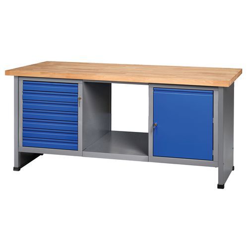 FK 200 workbench with cabinet and drawers - Küpper - Manutan.co.uk