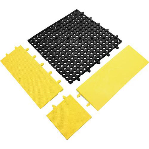 Rubber Matting Tiles with Drainage Holes Manutan UK