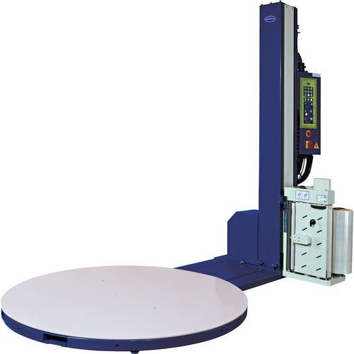 Semi-Automatic Powered Pre-Stretch Turntable Pallet Wrapper - Optimax Semi-Automatic Powered Pre-Stretch Turntable Pallet Wrapper - Optimax