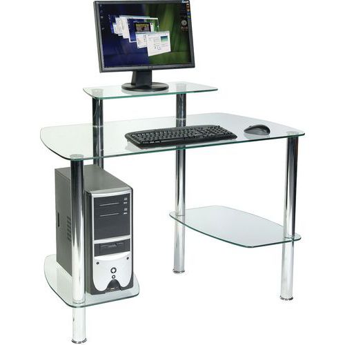 Glacier Modern Glass Home Workstation Glacier Modern Glass Home Workstation