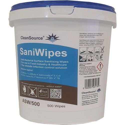 Saniwipes - tub of 500 Antibacterial Wipes Saniwipes - tub of 500 Antibacterial Wipes