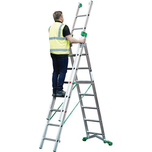 Telescopic Combination Ladder Triple Extension Industrial Aluminium