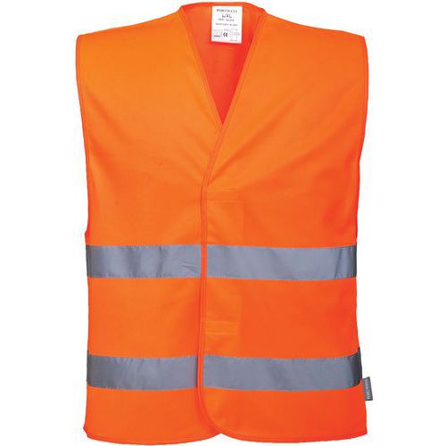 Orange Hi Vis Vest - Double Reflective Band - Small To 4XL - Portwest