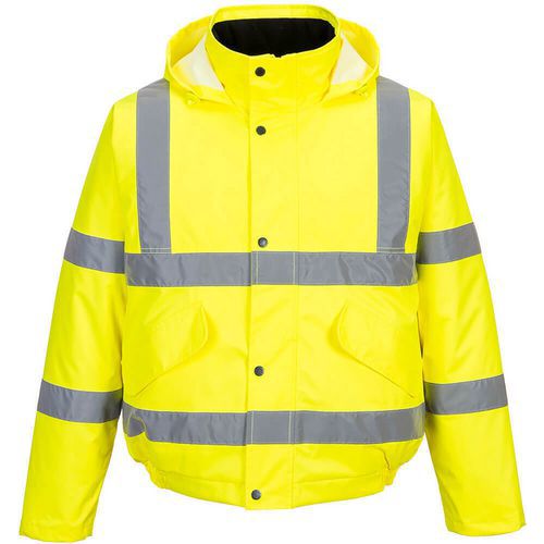Yellow Hi Vis Bomber Jacket XS To 8XL Pockets Portwest