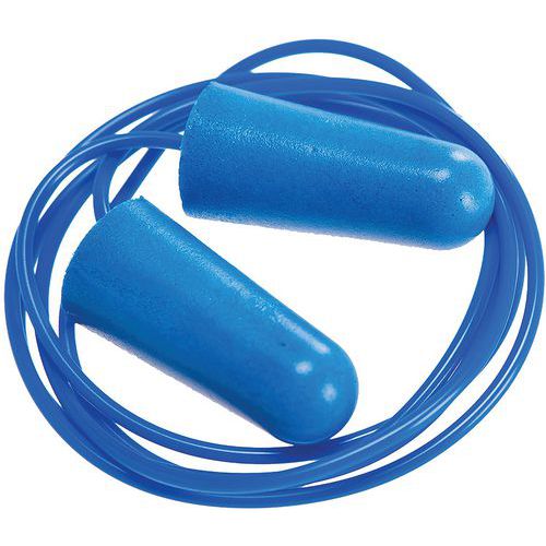 Detectable Corded Foam Ear Plugs -200 Food Safe Pairs -Blue -Portwest Detectable Corded Foam Ear Plugs -200 Food Safe Pairs -Blue -Portwest
