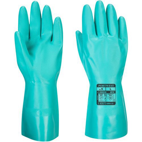 Chemical Resistant Glove/Gauntlet - Size 7-11 - Flock Lined - Portwest